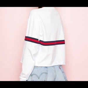 Brandy Melville acacia white striped long sleeve